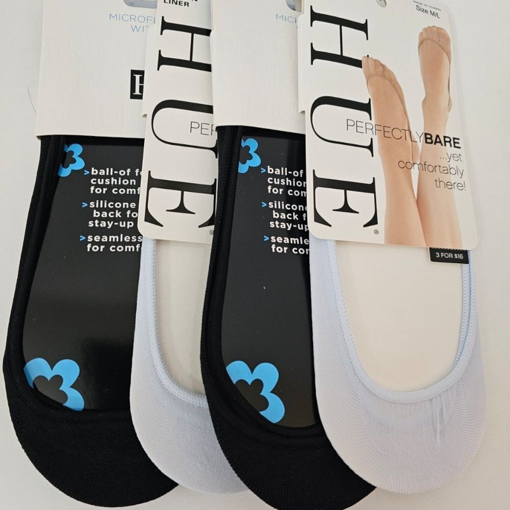 HUE Set of 4 Shoe Liners M\L